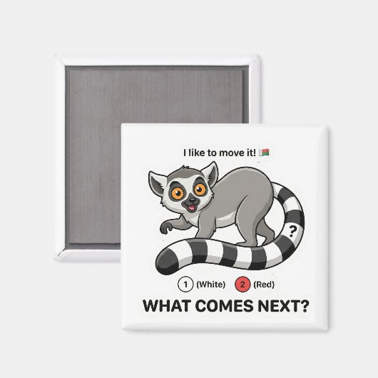 Lemur Tail Color Pattern Magnet (Vorderseite/Rückseite)