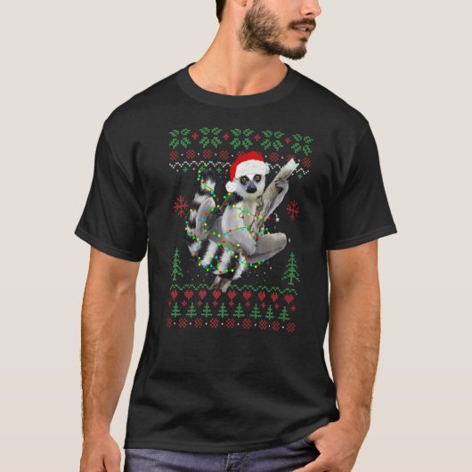 Lemur Ugly Christmas Sweater T-Shirt (Vorderseite)