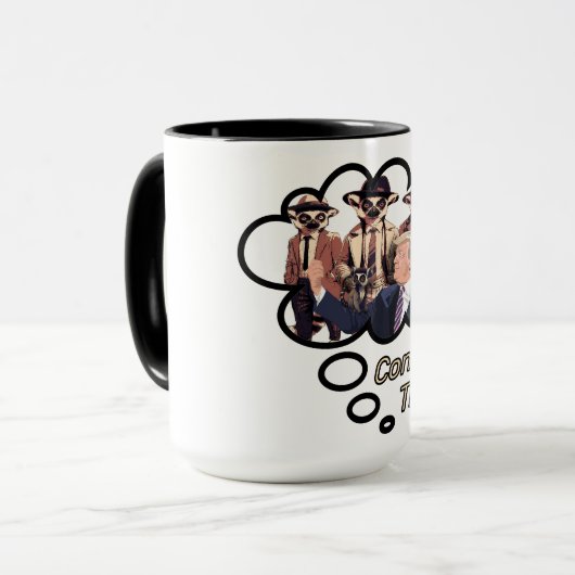 Lemur Verschwörungstheorie Tasse (Vorderseite Links)