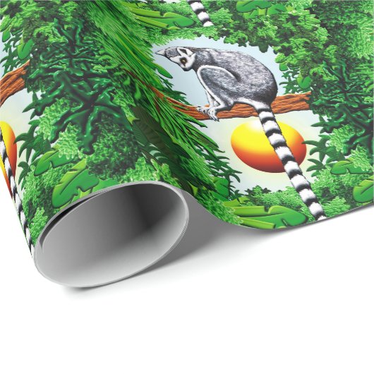 Lemur von Madagaskar Geschenkpapier (Rolleneckpunkt)