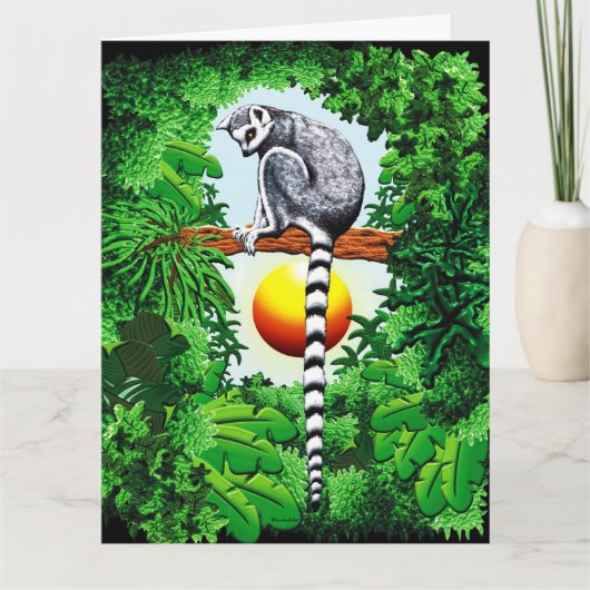 Lemur von Madagaskar Karte (Vorderseite)