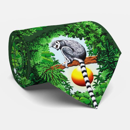 Lemur von Madagaskar Krawatte (Gerollt)
