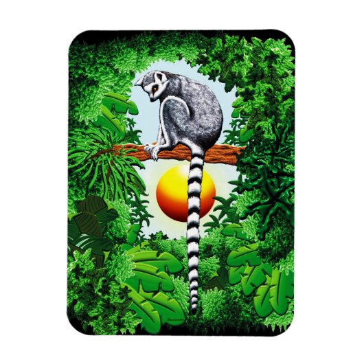 Lemur von Madagaskar Magnet (Vertikal)