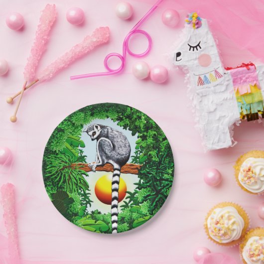 Lemur von Madagaskar Pappteller (Party)