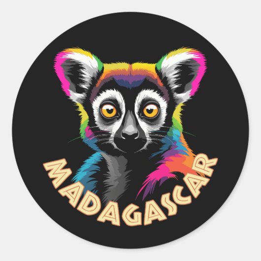 Lemur von Madagaskar Runder Aufkleber (Vorderseite)