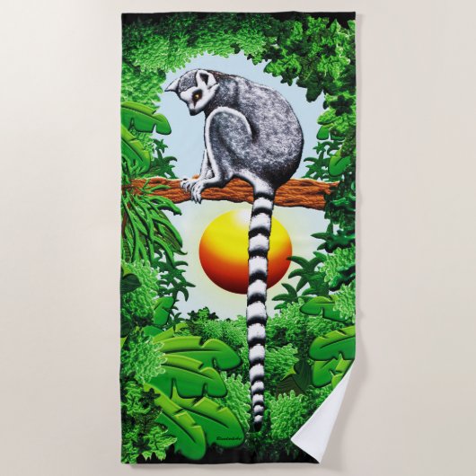 Lemur von Madagaskar Strandtuch (Vorderseite)