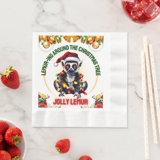 Lemur Weihenhut Xmas Ring Tail Christmas Hat Serviette (Beispiel)