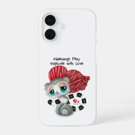 Lemur Whispers of Love – Surprise Heart iPhone 16 Hülle