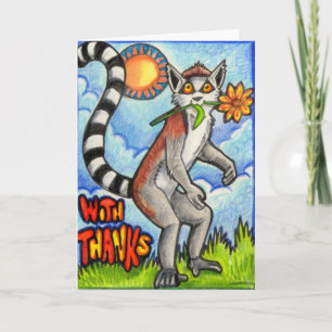 Lemur "With Thanks" Dankeskarte