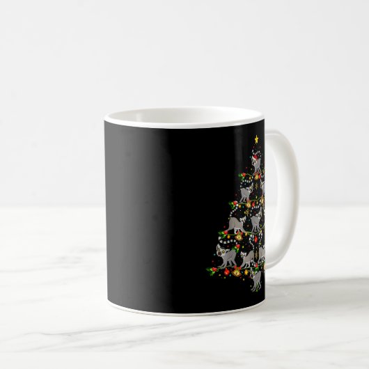 Lemur Xmas Tree Gift Santa Hat Lemur Christmas Kaffeetasse (VorderseiteRechts)