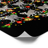 Lemur Xmas Tree Gift Santa Hat Lemur Christmas Poster (Ecke)