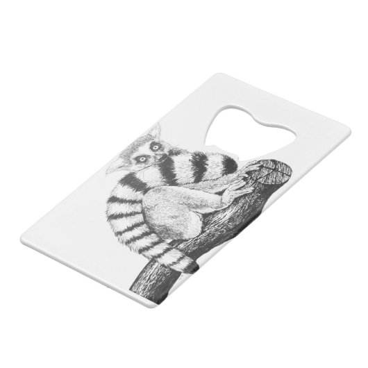 Lemur zeichnend geldbeutel flaschenöffner (Rückseite Schrägansicht)