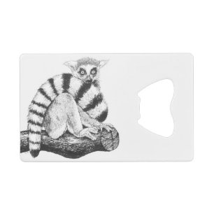 Lemur zeichnend geldbeutel flaschenöffner