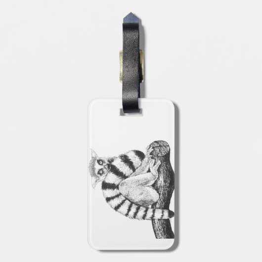 Lemur zeichnend gepäckanhänger (Rückseite vertikal)
