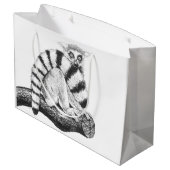 Lemur zeichnend große geschenktüte (Rückseite Schrägansicht)