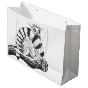 Lemur zeichnend große geschenktüte