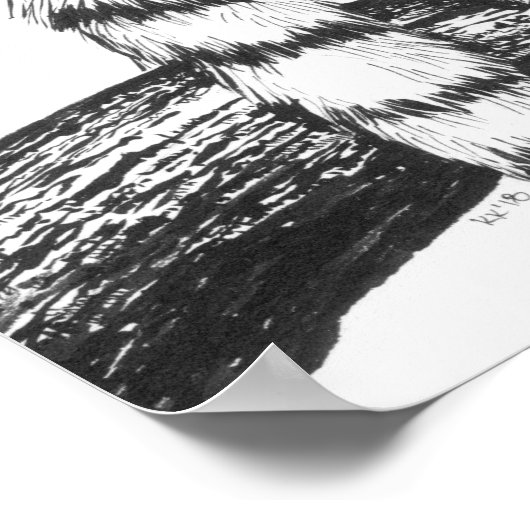 Lemur zeichnend poster (Ecke)