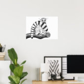 Lemur zeichnend poster (Heimbüro)