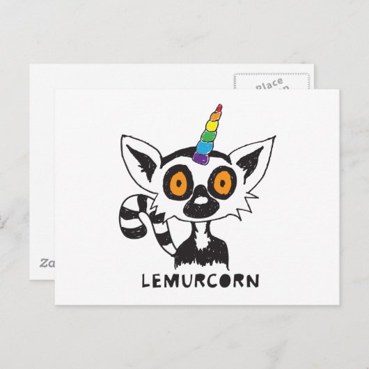 LemurCorn Postkarte (Vorne/Hinten)