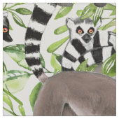 Lemuren auf den Rängen Madagaskars Stoff (Nahaufnahme)