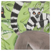 Lemuren auf den Rängen Madagaskars Stoff (Nahaufnahme)