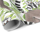 Lemuren auf Madagaskar im Dschungel Geschenkpapier (Rolleneckpunkt)