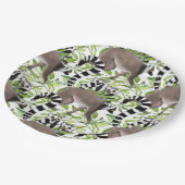 Lemuren auf Madagaskar im Dschungel Pappteller (Schrägansicht)