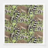 Lemuren auf Madagaskar im Dschungel Serviette (Vorderseite)