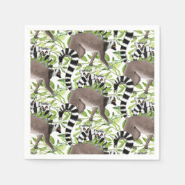 Lemuren auf Madagaskar im Dschungel Serviette