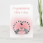 Lemuren in Liebe Verlobung/Hochzeitkarte Karte (Vorderseite)