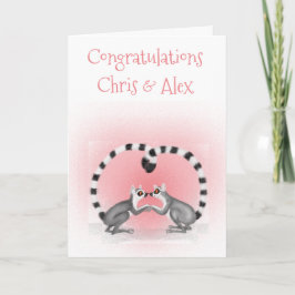 Lemuren in Liebe Verlobung/Hochzeitkarte Karte