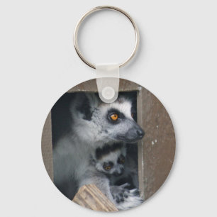 Lemurmutter- und -baby-Schlüsselanhänger Schlüsselanhänger