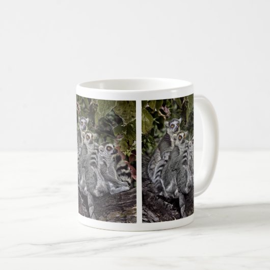 Lemurs in einer Reihe Tasse (VorderseiteRechts)