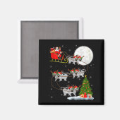 Lemurs Santa Sleigh Flying Funny Magical Christmas Magnet (Vorderseite/Rückseite)