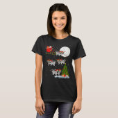 Lemurs Santa Sleigh Flying Funny Magical Christmas T-Shirt (Vorne ganz)