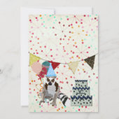 Lemurs Spaß Abstrakte Geburtstagseinladung Einladung (Rückseite)