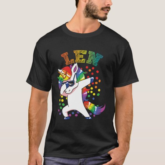 Len Dabbing Unicorn T-Shirt (Vorderseite)