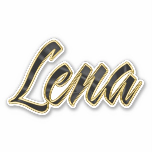 Lena black gold Lettering Aufkleber Sticker (Vorderseite)