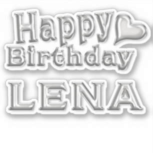Lena Happy Birthday silver Aufkleber Sticker