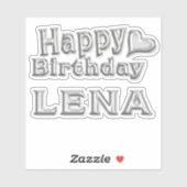 Lena Happy Birthday silver Aufkleber Sticker (Blatt)