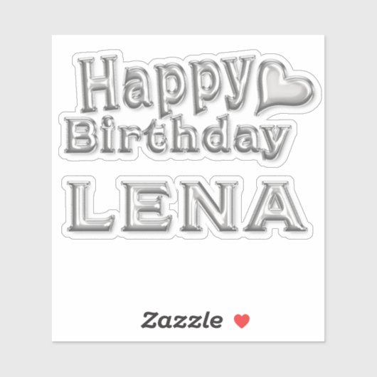 Lena Happy Birthday silver Aufkleber Sticker (Blatt)