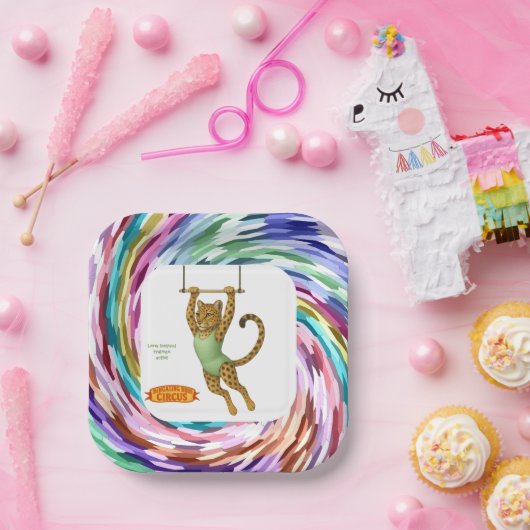 Lena leopard trapeze artist pappteller (Party)