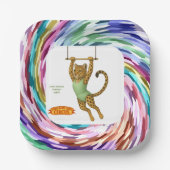 Lena leopard trapeze artist pappteller (Vorderseite)