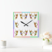 Lena leopard trapeze artist quadratische wanduhr (Zuhause)