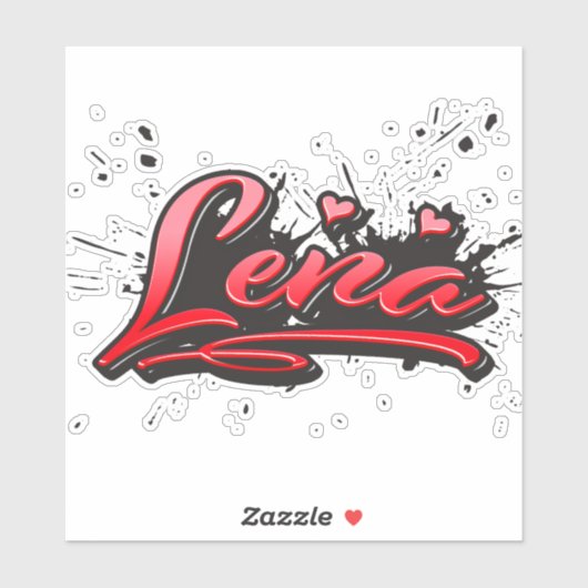 Lena red Heart Graffiti Aufkleber Sticker (Blatt)