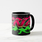 Lena Vorname Name Graffiti red green Tasse (VorderseiteRechts)