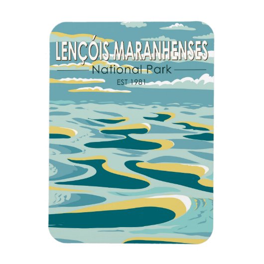 Lencois Maranhenses National Park Brazil Vintage Magnet (Vertikal)