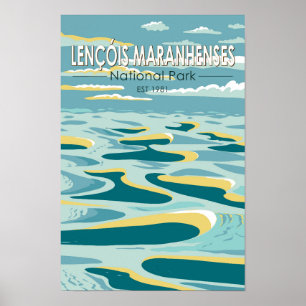 Lencois Maranhenses Nationalpark Brasilien Vintage Poster
