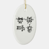 Lendenwirbelstruktur Keramik Ornament (Rechts)