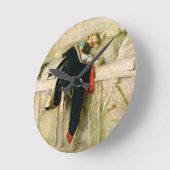 L'Enfant du Regiment (der gelegentliche Schuss) Runde Wanduhr (Winkel)